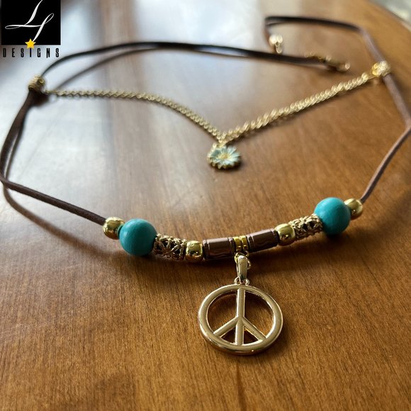 lf Designs: SUNFLOWER CENTER"PEACE" Necklace - Picture 3 of 7